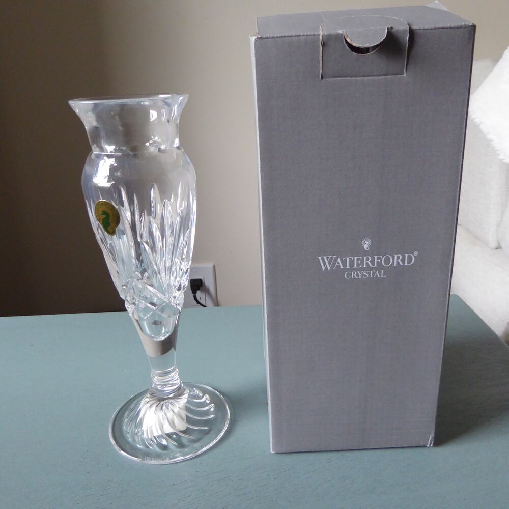 Waterford 9" Tisdale Lead Crystal Bud Vase New In Box W Tags
